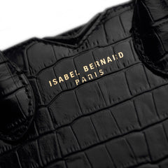 Isabel Bernard Honoré Cloe Mini Croco Black Calfskin Leather Handbag IB21124-201