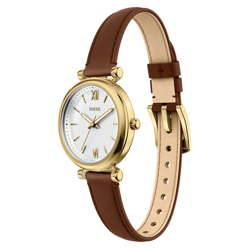 Fossil Carlie Round White Dial Watch ES5464-zoom-