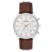 Mats Meier Grand Cornier Chrono Wit/Bruine Horloge MM00105