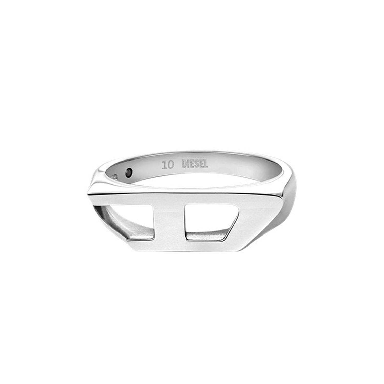Diesel D Logo Silver Stainless Steel Ring DX16380407