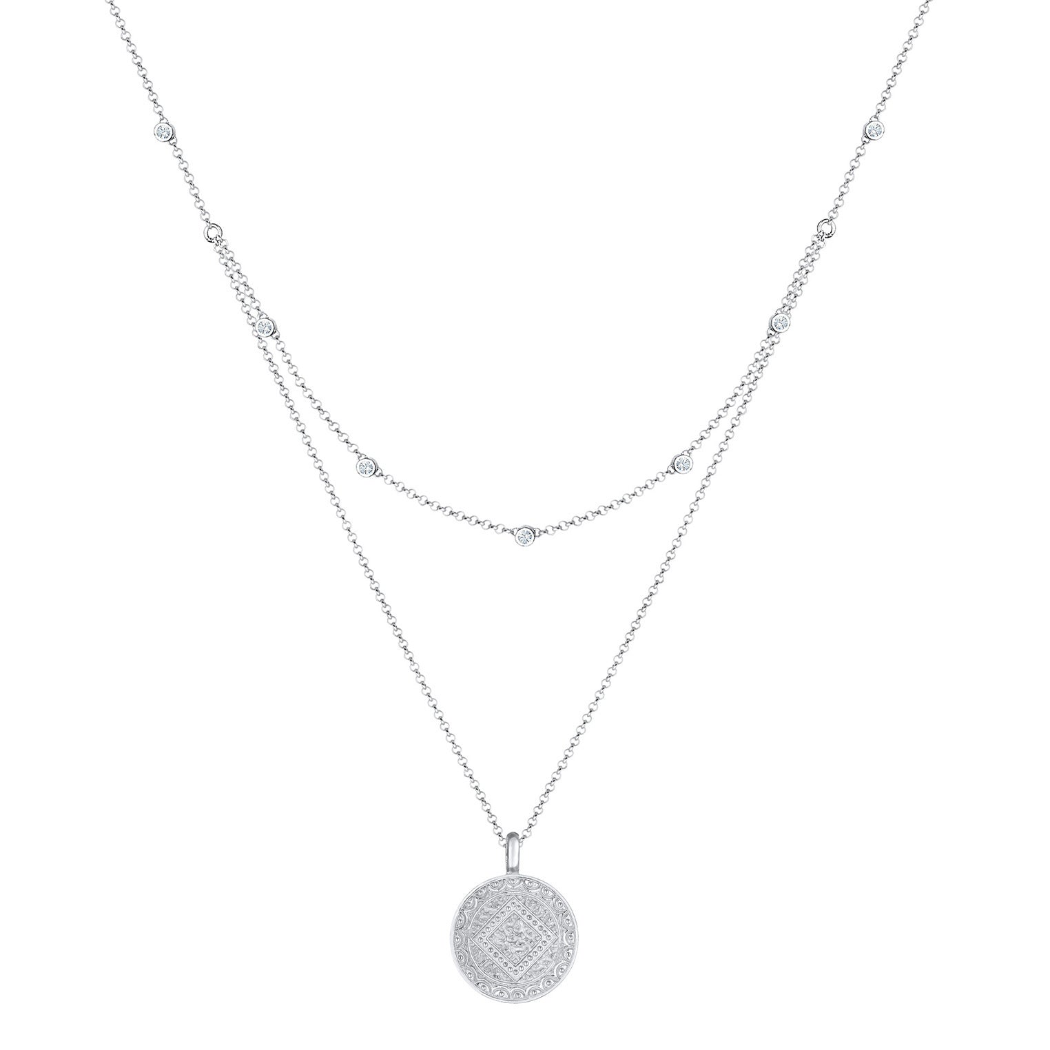 Elli 925 Sterling Silver Coin Necklace 2004-BF-0007735-001