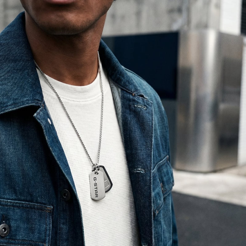G-STAR D-Tag Zilveren Box Chain Ketting GSJ.102.01-zoom-