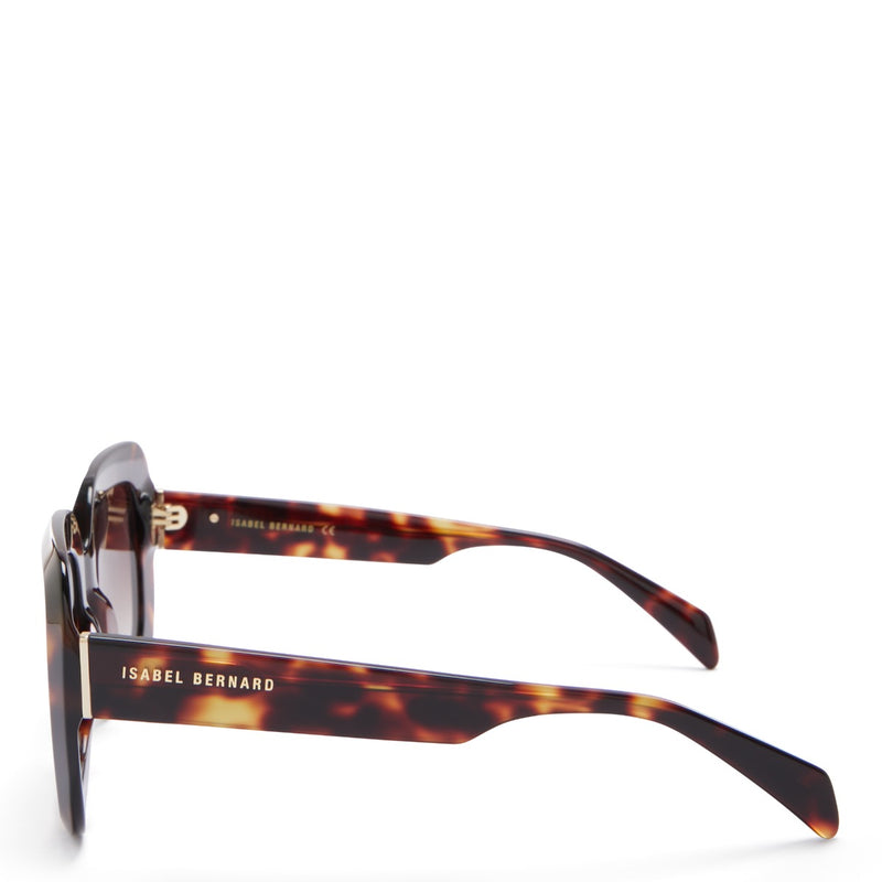 Isabel Bernard La Villette Rive Bruine Tortoise Vierkante Zonnebril IB400003-14-14-zoom-