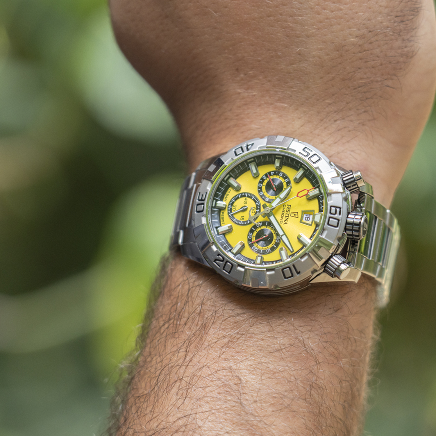 Festina Bullhead Yellow Chronograph Men's Watch F20743/4