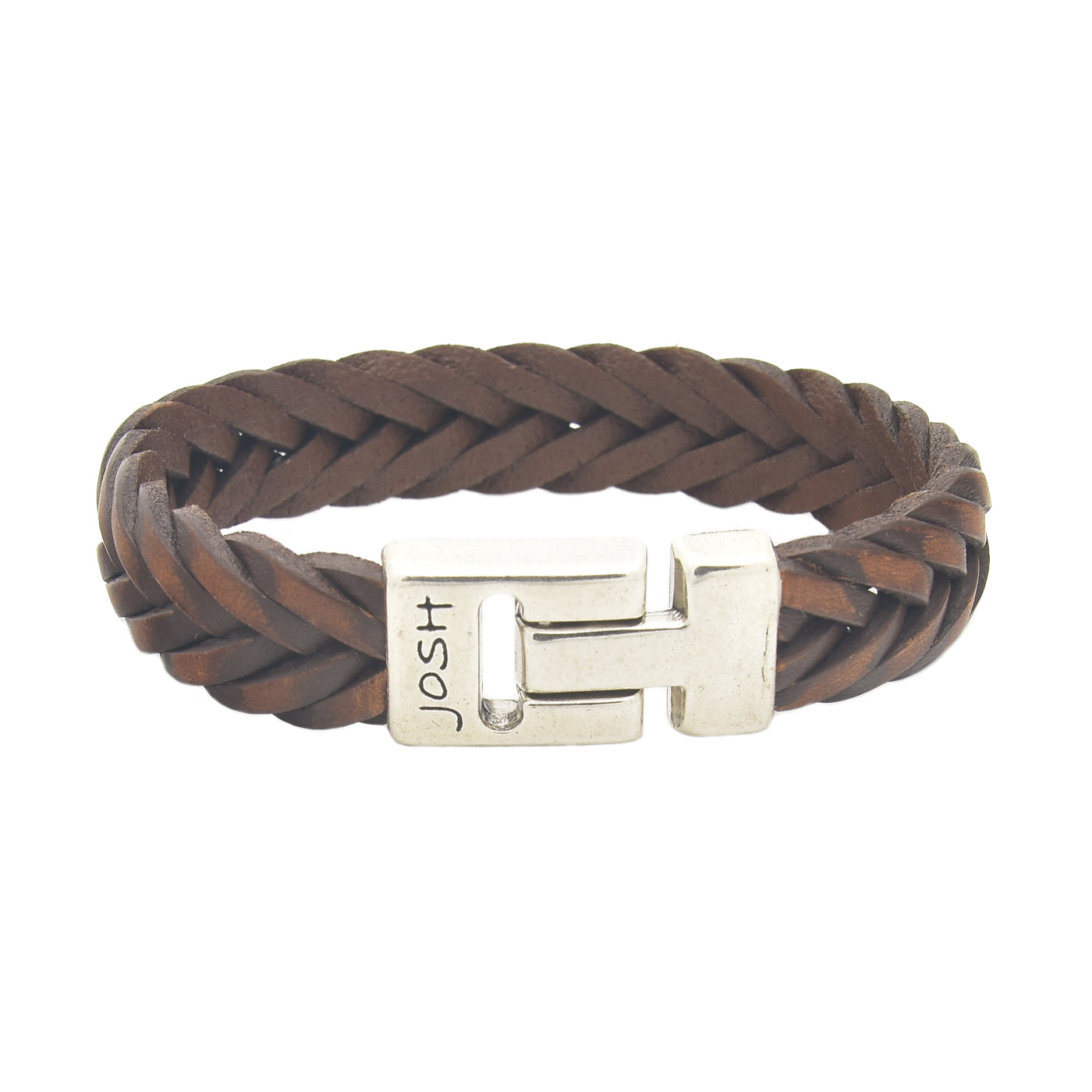 Josh Bruine Leren Armband 24001-bra-S/MELBROWN/L