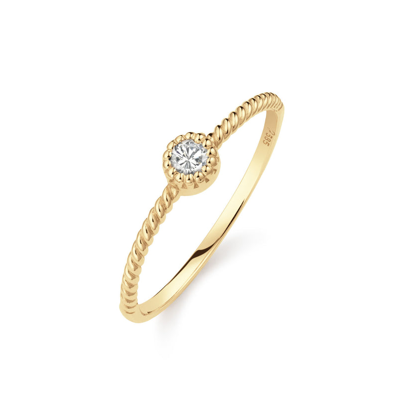 Jackie Gold Grimaldi White Topaz 14 Karat Gold Ring 585 JKR25.511-54-zoom-