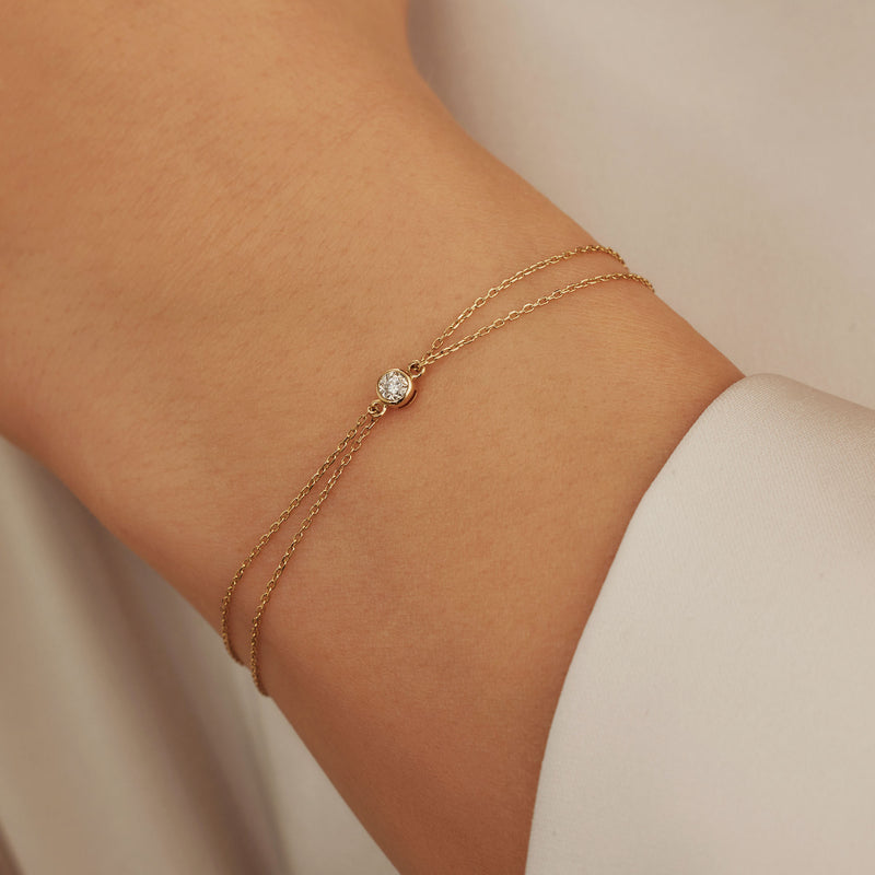 Isabel Bernard De La Paix Inaya 14 Karaat Gouden Armband | Diamant 0.02 ct | IBD320011-zoom-