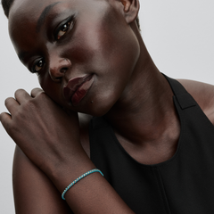 Pandora Moments 925 Sterling Silver Blue Cord Box Chain Bracelet 593816C01-17