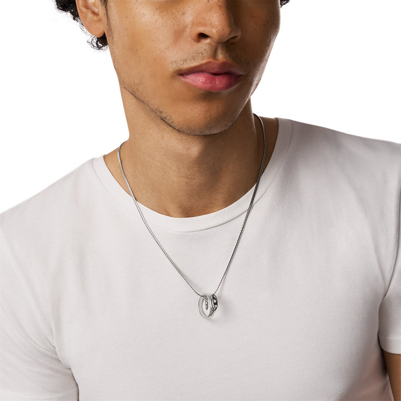 Diesel Oval D Logo Stainless Steel Necklace DX1644040-zoom-