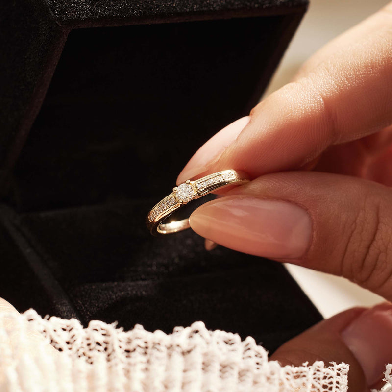 Isabel Bernard De la Paix Madeline 14 karaat gouden ring | diamant 0.20 ct | IBD330016-48-zoom-