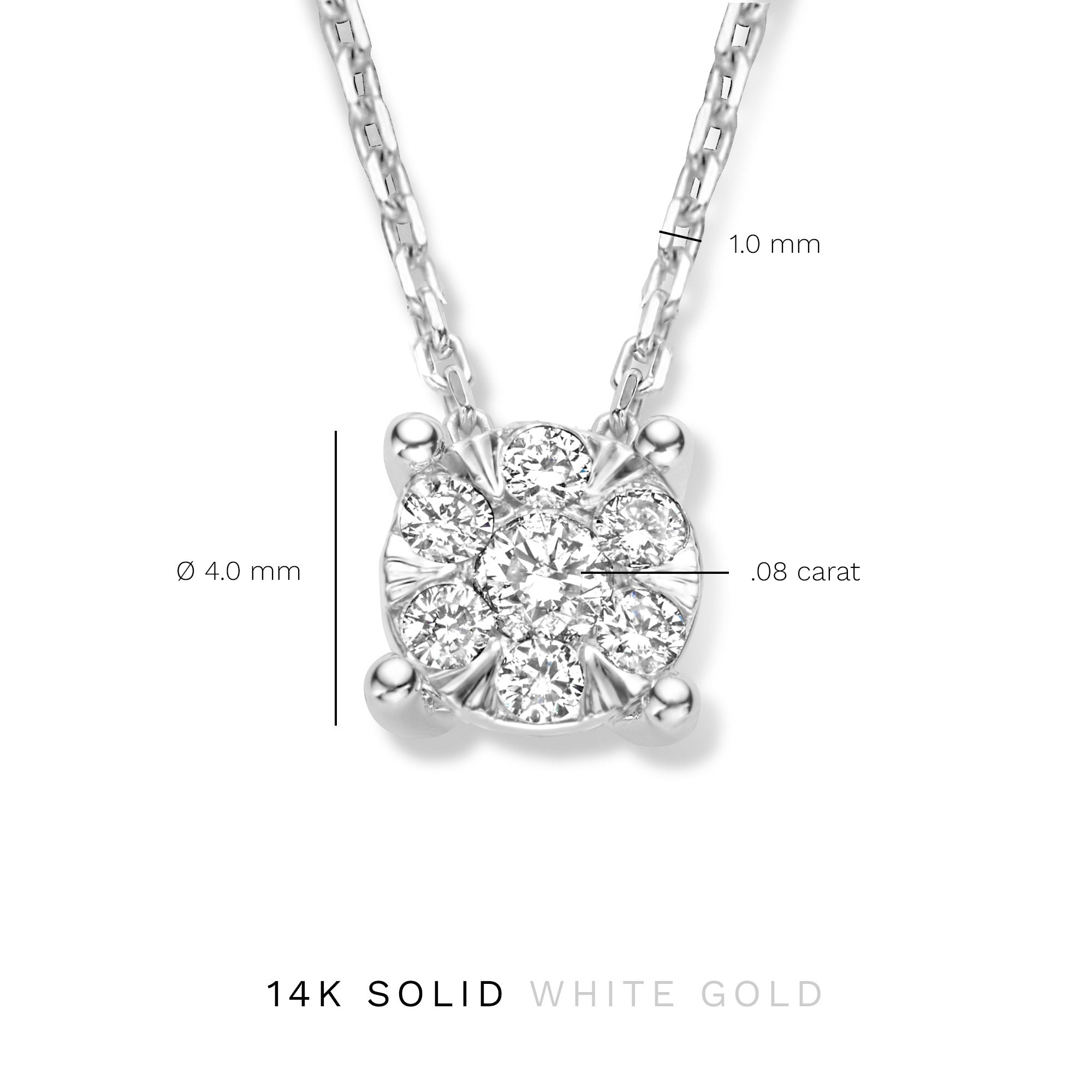 Isabel Bernard De la Paix Hanaé 14 Carat Whitegold Necklace | diamond 0.08 ct | IBD350009