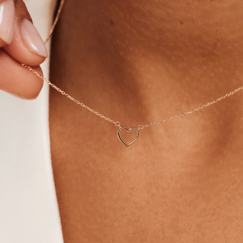 Isabel Bernard La Concorde Amore 14 Karaat Rosé Gouden Collier Met Hartje IB340063-zoom-