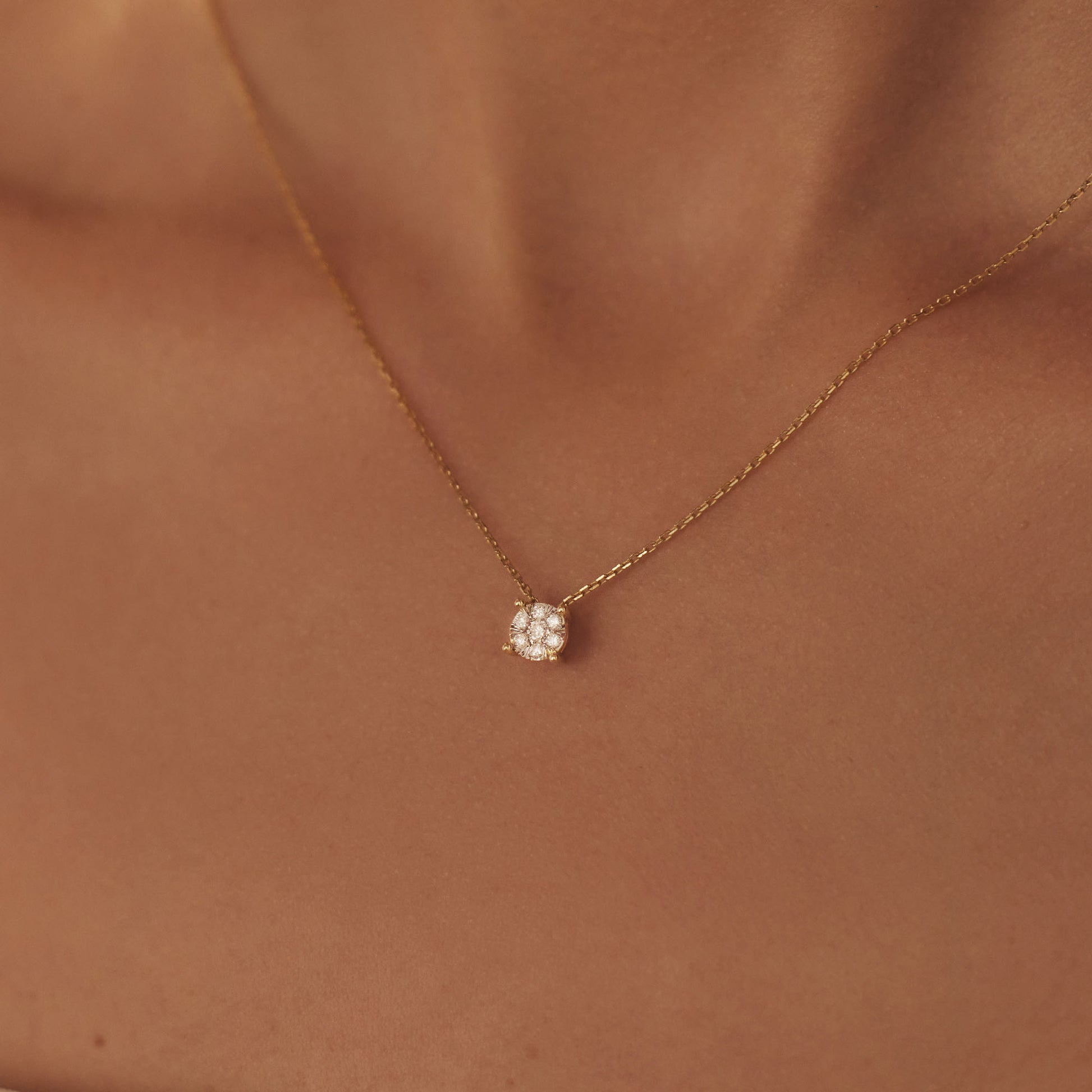 Isabel Bernard De la Paix Hanaé 14 Carat Golden Necklace | diamond 0.14 ct | IBD350008