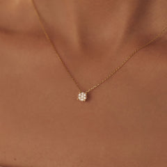 Isabel Bernard De la Paix Hanaé 14 Carat Golden Necklace | diamond 0.14 ct | IBD350008