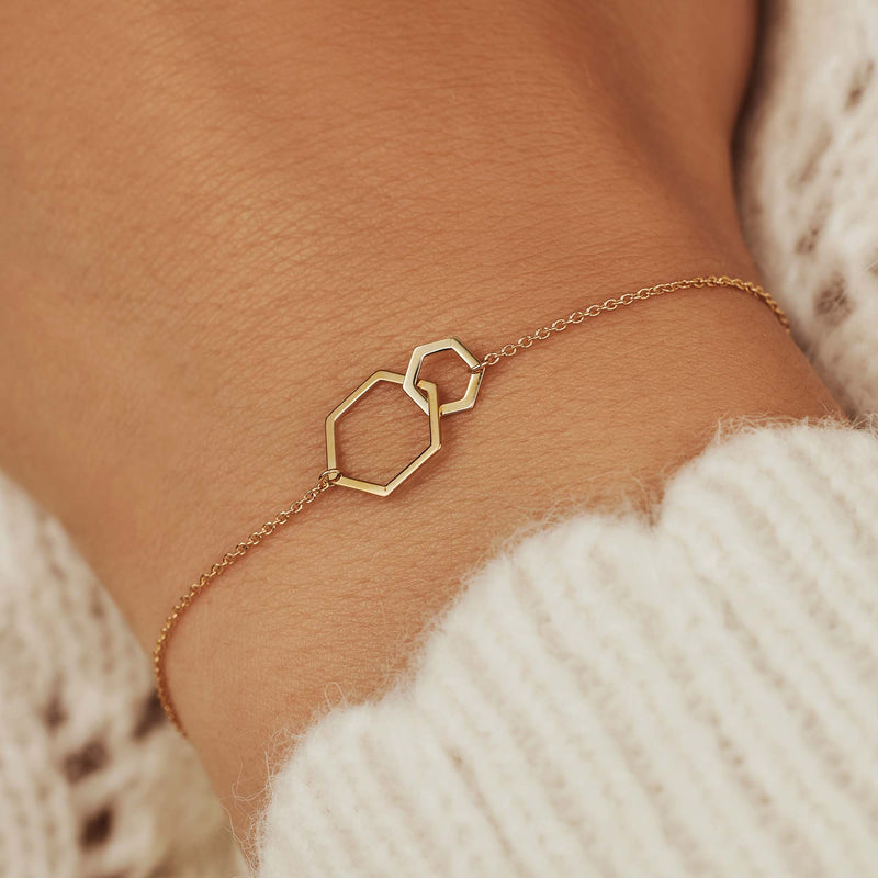 Isabel Bernard 14 Karaat Gouden Belleville Elena Double Armband IB320023 (Lengte: 16.00-18.00 cm)-zoom-