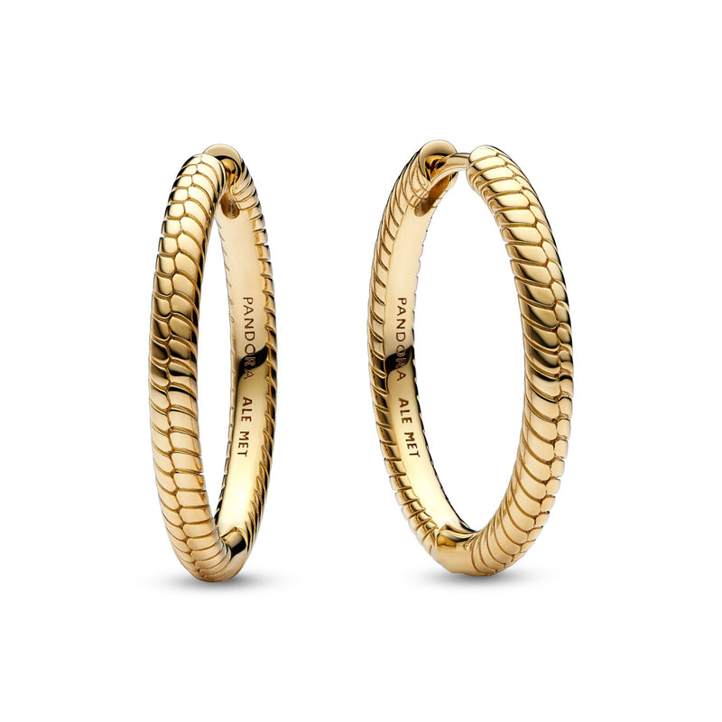 Pandora Moments Snake Chain Earrings 269532C00with14 Carat Gold Plating-zoom-