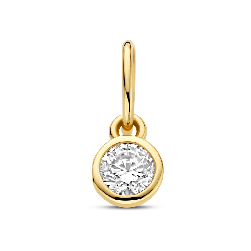 Isabel Bernard Le Marais Ronde Zirkonia 14 karaat gouden bedel IB350060-zoom-