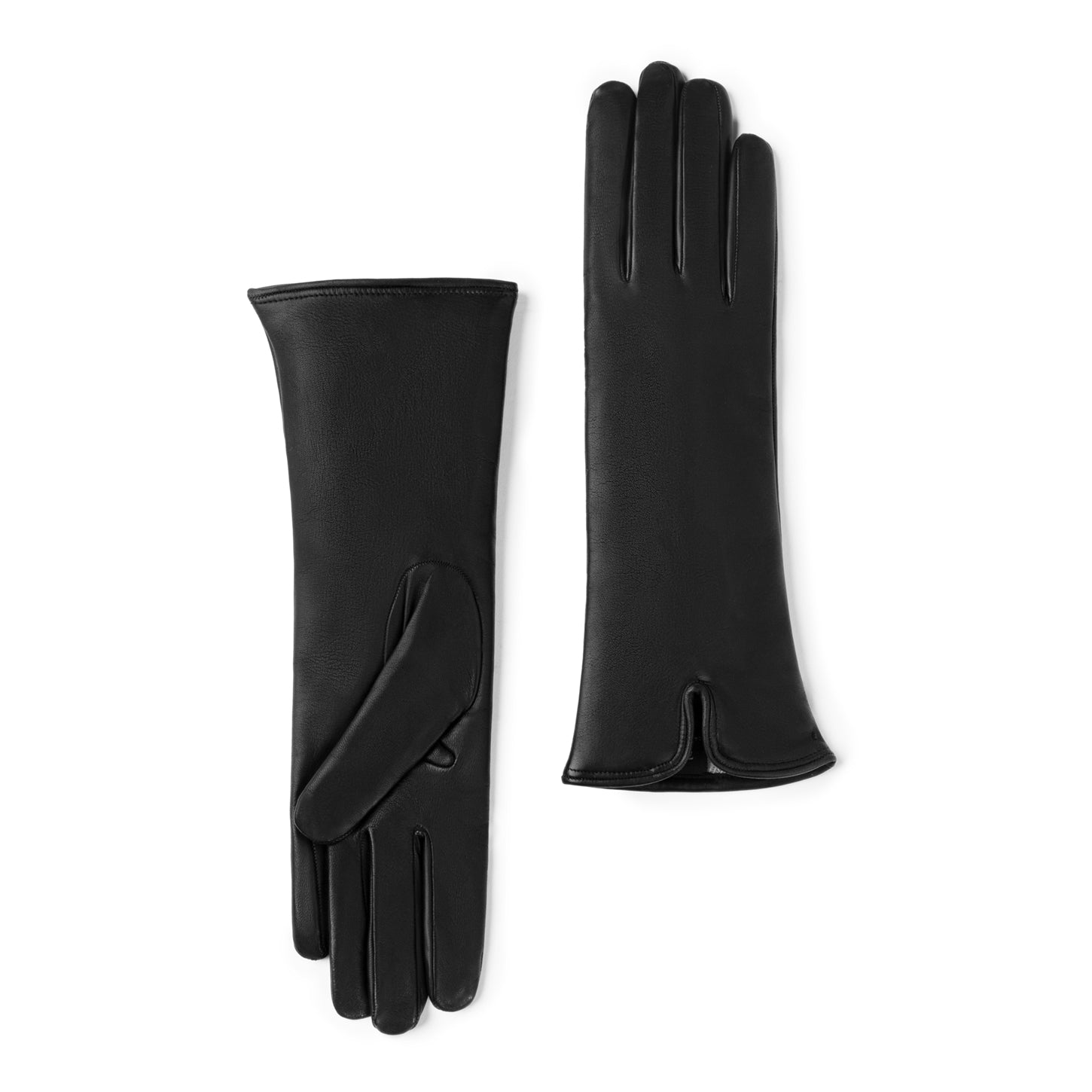 Isabel Bernard Honoré Sylvie black goatskin leather gloves IB67004-301-6.5