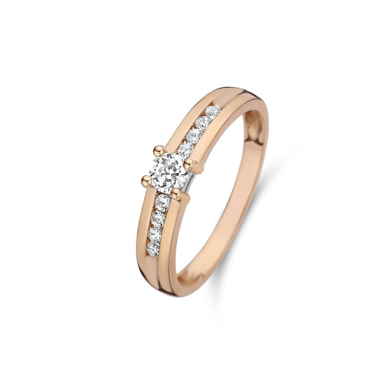 Isabel Bernard La Concorde Estee 14 Karaat Rosé Gouden Ring IB330075-50 (Maat: 50)-zoom-