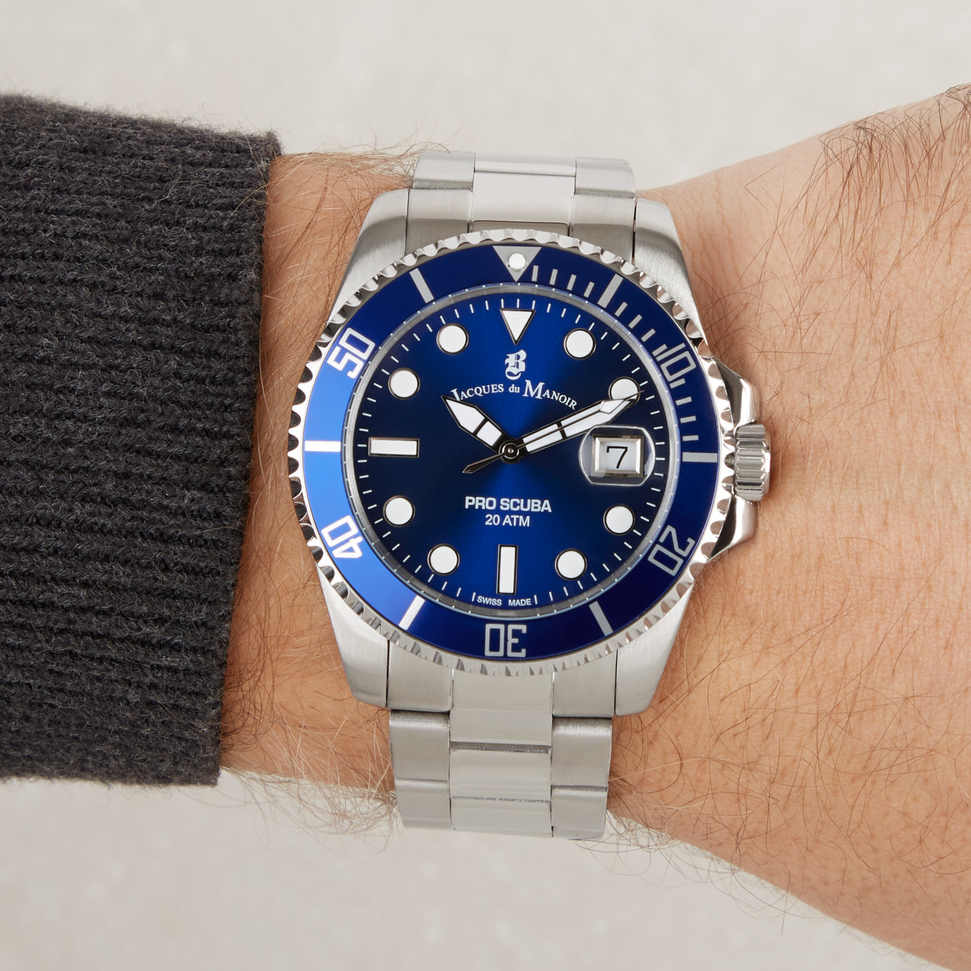 Jacques du Manoir Pro Scuba Silver Watch JWG02802