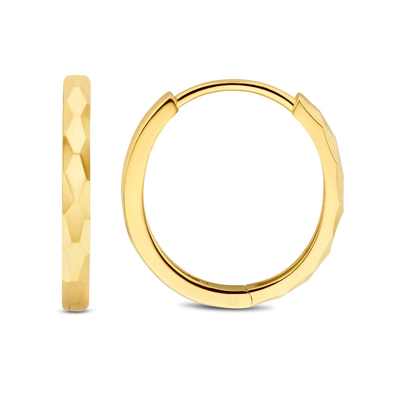 Beloro Jewels Quadrilatero d'Ora Marina 9 karaat oorringen met diamond cut BO360091-zoom-