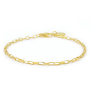 Karma 925 Sterling Silver Gold-coloured Square Chain Bracelet 94120 (Length: 16.50 - 19.00 cm)