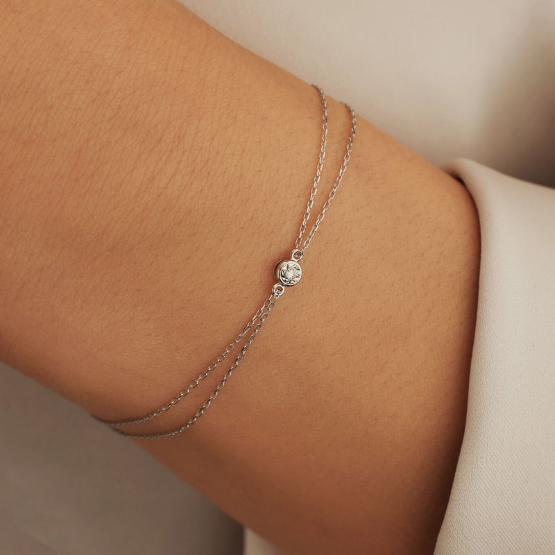 Isabel Bernard De La Paix Inaya 14 Karaat Witgouden Armband | Diamant 0.02 ct | IBD320010-zoom-
