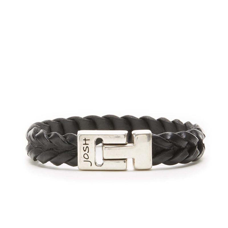 Josh Silver colored/Black Bracelet 24728-BRA-S/BLACK-M (Length: 20.50 cm)-zoom-
