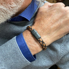 Josh Leather Bracelet 09328VB/BRWN/MED