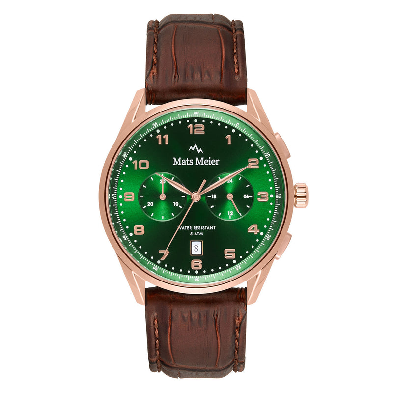 Mats Meier Mont Vélan Chrono Groen/Bruine Horloge MM10002-zoom-