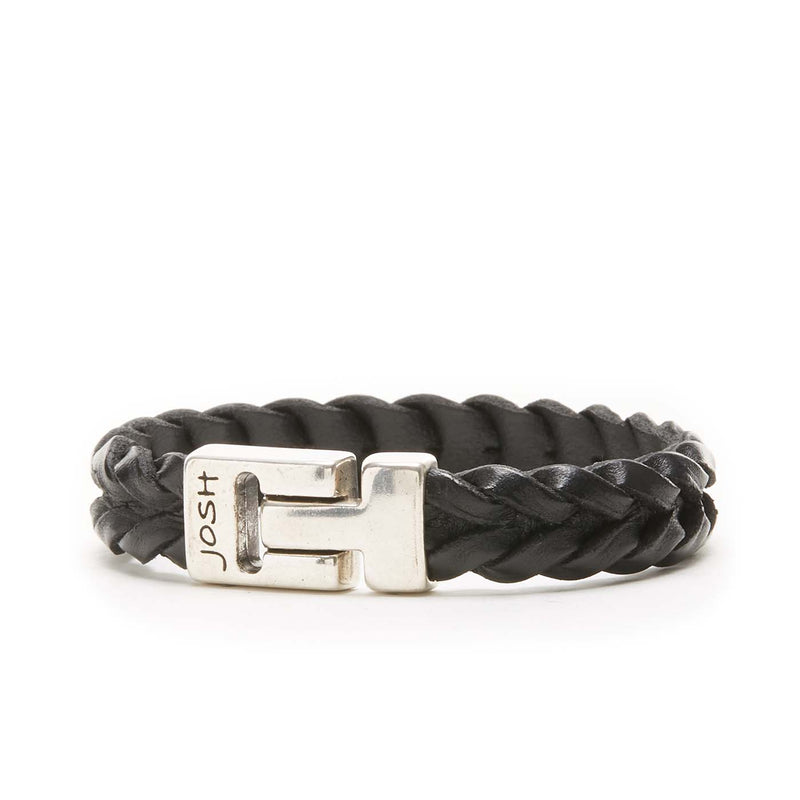 Josh Silver colored/Black Bracelet 24728-BRA-S/BLACK-M (Length: 20.50 cm)-zoom-