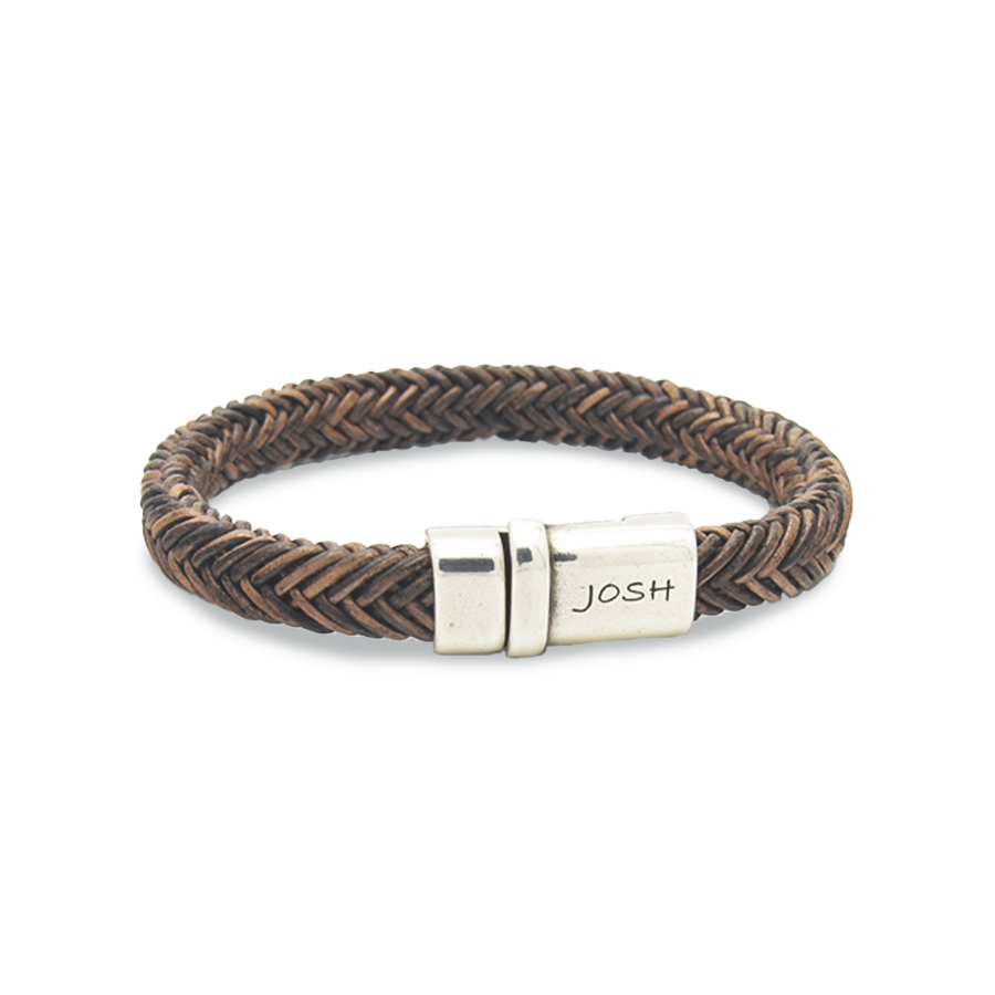 Josh Brown Natural Stone Bracelet 09332SL/BRWN/MED