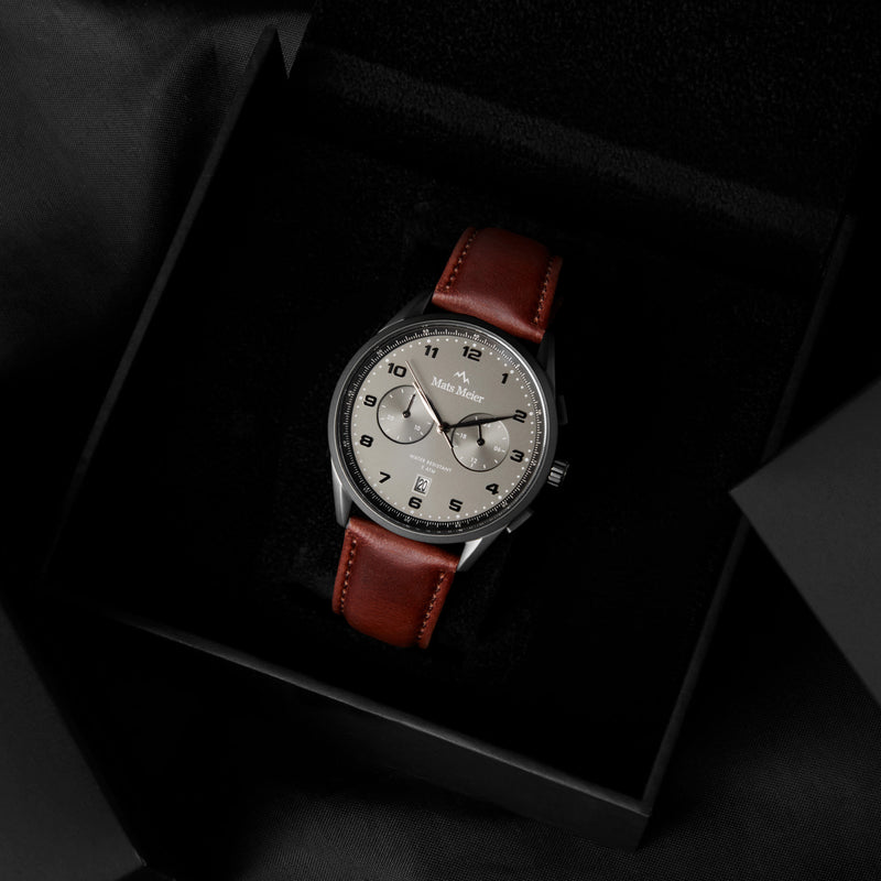 Mats Meier Mont Vélan Chrono Grijs/Bruine Horloge MM10005-zoom-