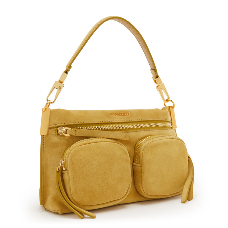 Coccinelle Hyle Yellow Suede Handbag E1PH7180201G09-zoom-