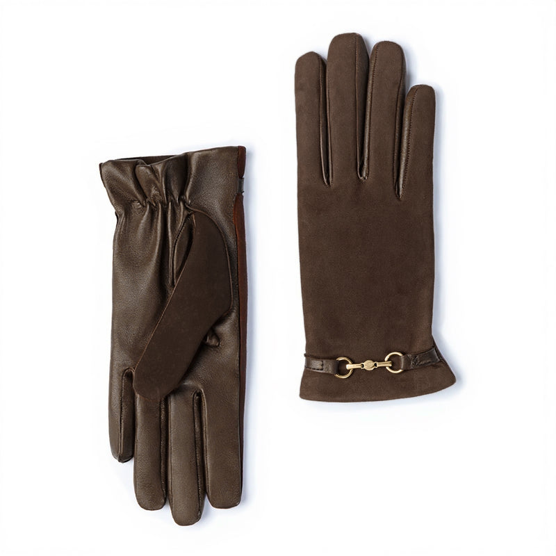 Isabel Bernard Isabel Bernard Honoré Marcelia donkerbruine suède leren handschoenen van geitenleer IB67001-131-6.5-zoom-