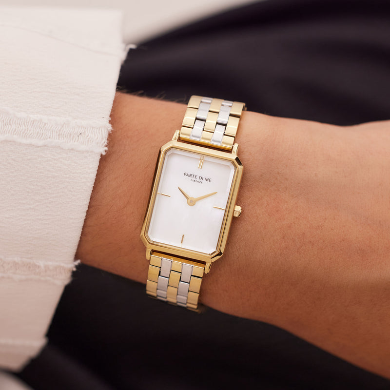 Parte Di Me Orologio Rechthoekig Dameshorloge Goudkleurig en Zilverkleurig PDM09008-zoom-
