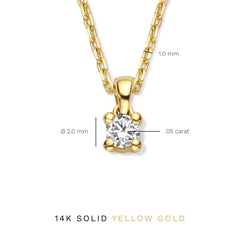 Isabel Bernard De la Paix Céline 14 Carat Golden Necklace | diamond 0.05 ct | IBD350001