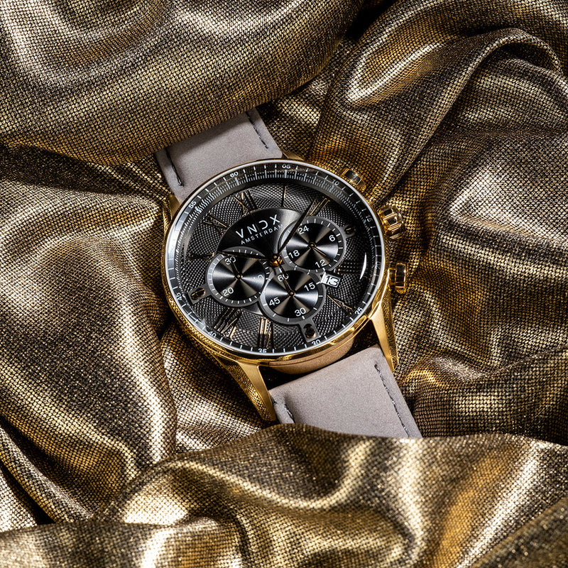 VNDX The Chief Gold Leder Grijze Heren Horloge 2003-LD33056-16-zoom-
