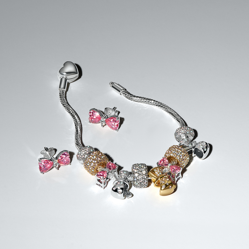 Pandora Moments 925 Sterling Silver Pink Bow Charm 794253C01-zoom-