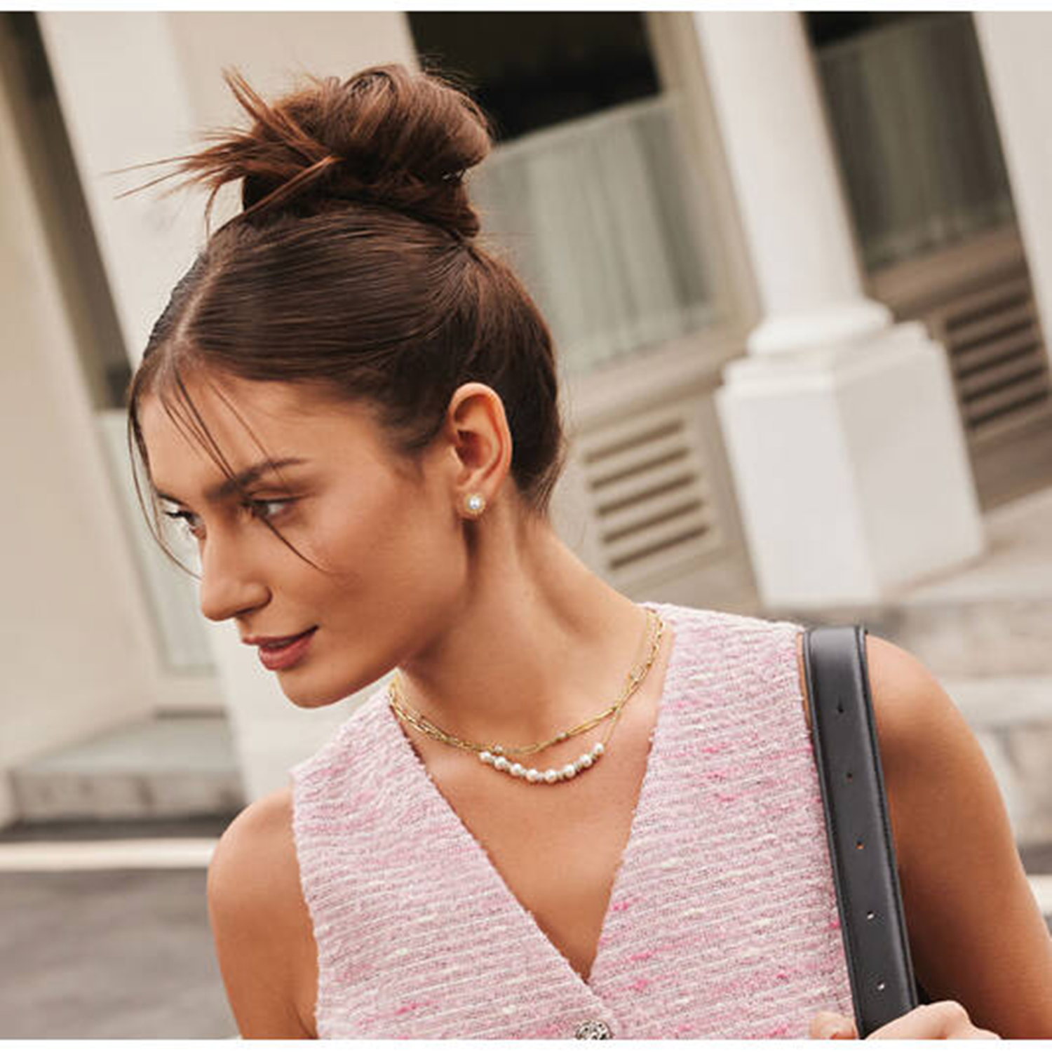 Ania Haie Reimaginer Gold Coloured Sparkling Shell Pearl Necklace AH-N069-06G