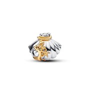 Pandora Disney Verguld 0.012 ct TW Lab-Grown Diamond Disney Prinsessen Ariel Schelp Tweekleurige Bedel 764403C01