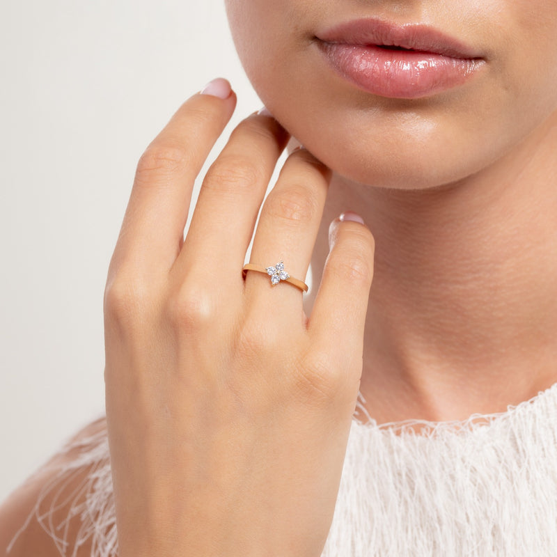 Isabel Bernard Le Marais Audrey 14 Karaat Gouden Ring Met Zirkonia Steen IB330114-48-zoom-