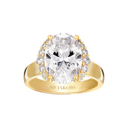Sif Jakobs Ellisse 925 Sterling Silver Ring SJ-R2342-CZ-YG-52with18 Carat Gold Plating
