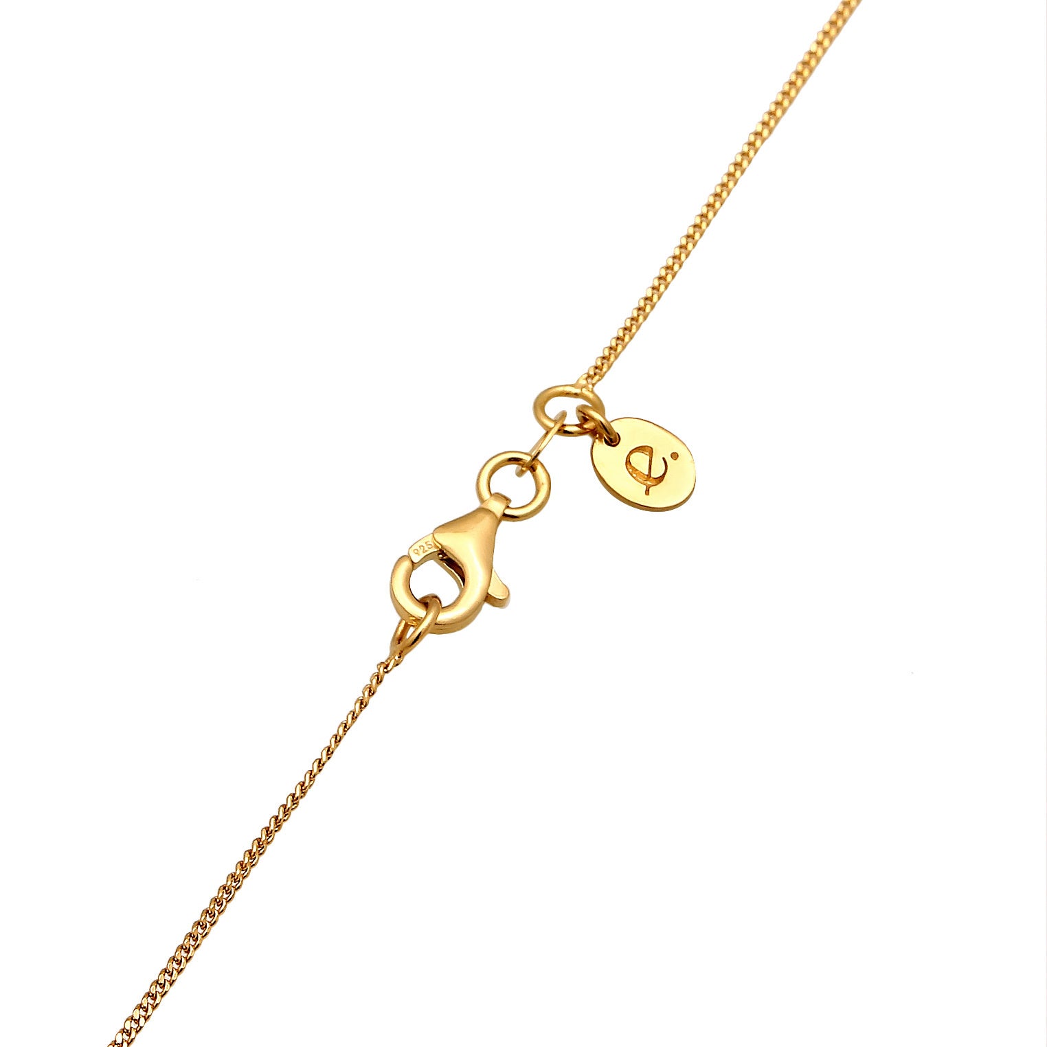 Elli 925 Sterling Silver Y Chain Necklace Gold plated with Topaz 2004-BF-0008126-001