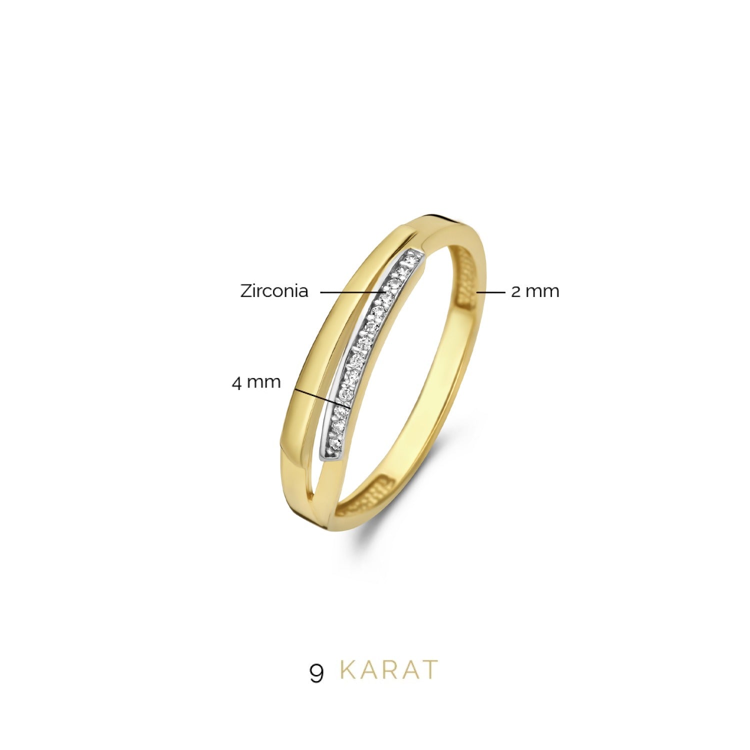 Beloro Jewels Monte Napoleone Stella 9 carat gold Ring BO330019-60