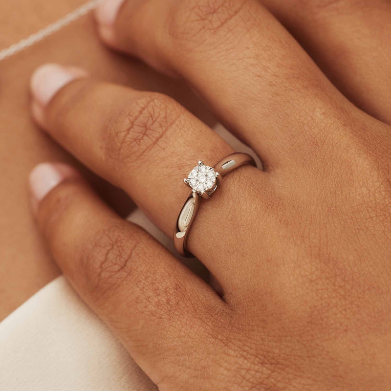 Isabel Bernard De la Paix Hanaé 14 karaat witgouden ring | diamant 0.08 ct | IBD330009-50-zoom-