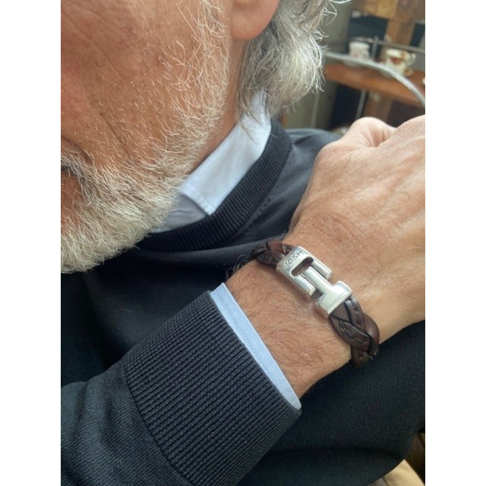 Josh Brown Leather Bracelet 24303-bra-S/BROWN/L