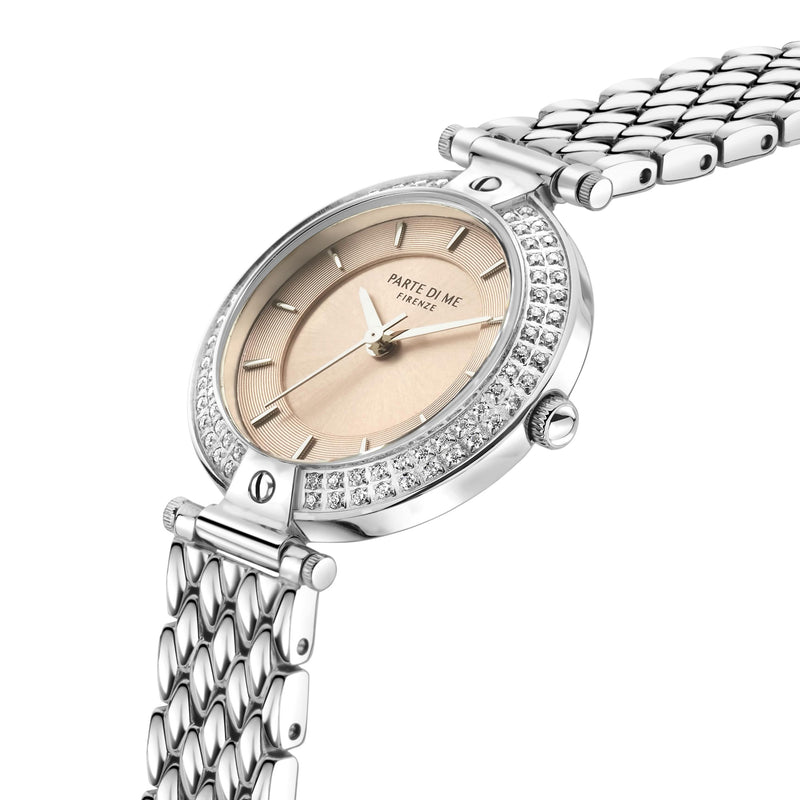 Parte Di Me Orologio Rond Dameshorloge Zilverkleurig en Taupe PDM09009-zoom-