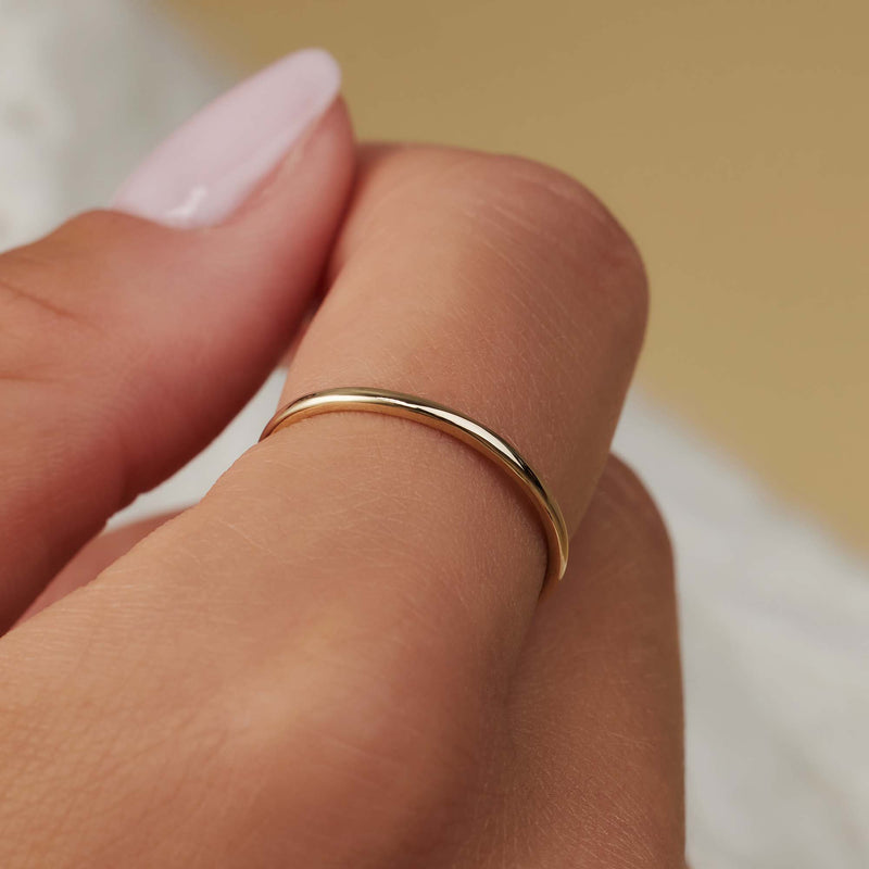 Isabel Bernard Le Marais Solene 14 karaat gouden stacking ring IB330077-52 (Maat: 52)-zoom-