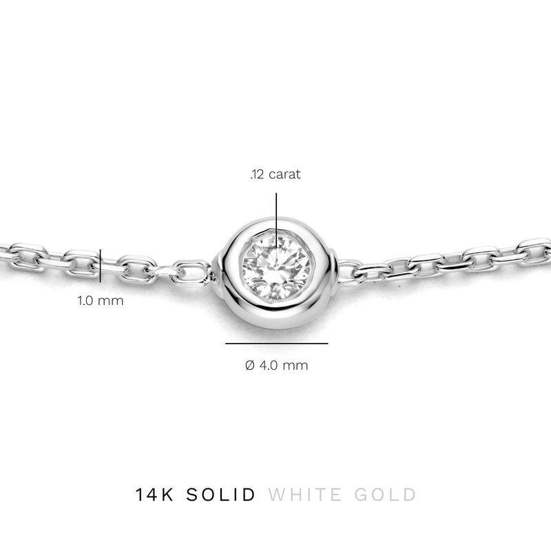 Isabel Bernard De la Paix Alfie 14 karaat witgouden armband | diamant 0.12 ct | IBD320003-zoom-